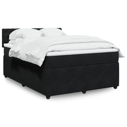 Giroletto a Molle con Materasso Nero 140x190 cm in Velluto | homemem39
