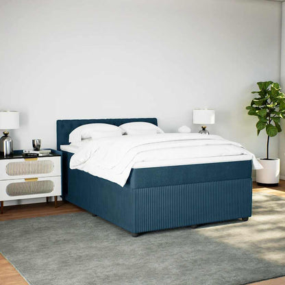 Giroletto a Molle con Materasso Blu 140x190 cm in Velluto | homemem39