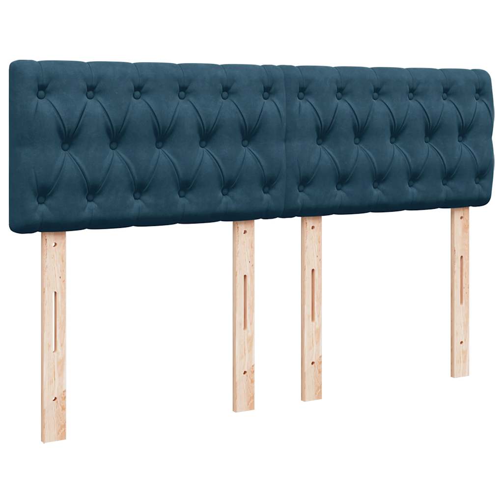 Giroletto a Molle con Materasso Blu 140x190 cm in Velluto