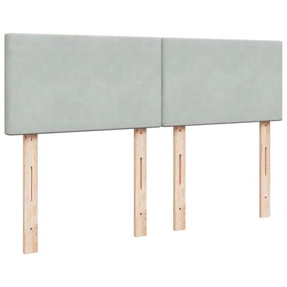 Giroletto a Molle con Materasso Grigio Chiaro 140x200cm Velluto - homemem39