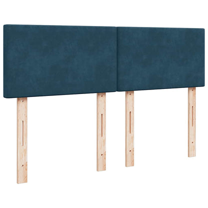 Giroletto a Molle con Materasso Blu 140x200 cm in Velluto