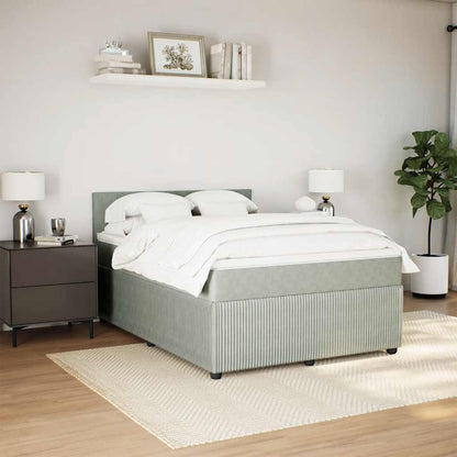 Giroletto a Molle con Materasso Grigio Chiaro 140x200cm Velluto