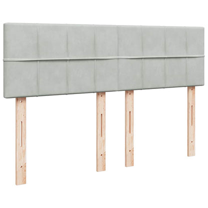 Giroletto a Molle con Materasso Grigio Chiaro 140x200cm Velluto