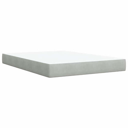 Giroletto a Molle con Materasso Grigio Chiaro 140x200cm Velluto