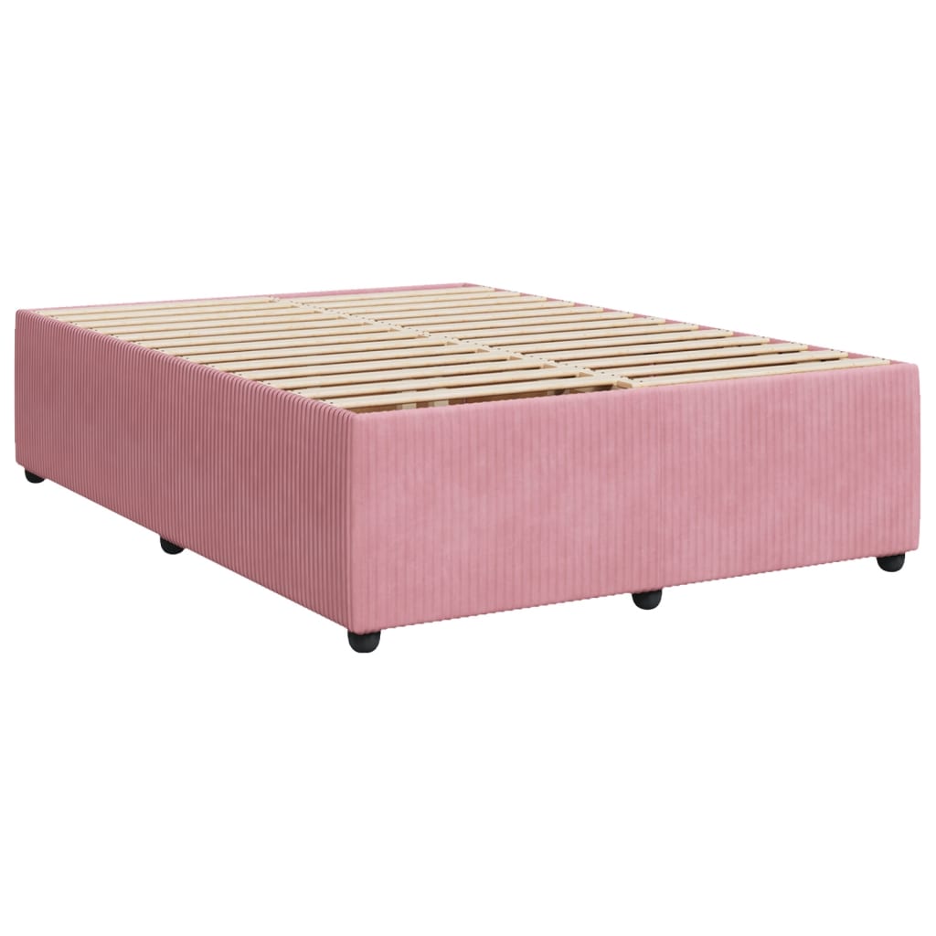 Giroletto a Molle con Materasso Rosa 140x200 cm in Velluto | homemem39