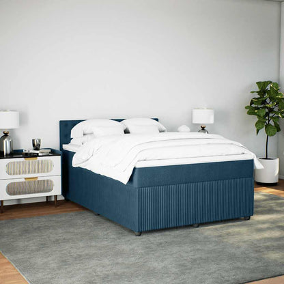 Giroletto a Molle con Materasso Blu 140x200 cm in Velluto | homemem39