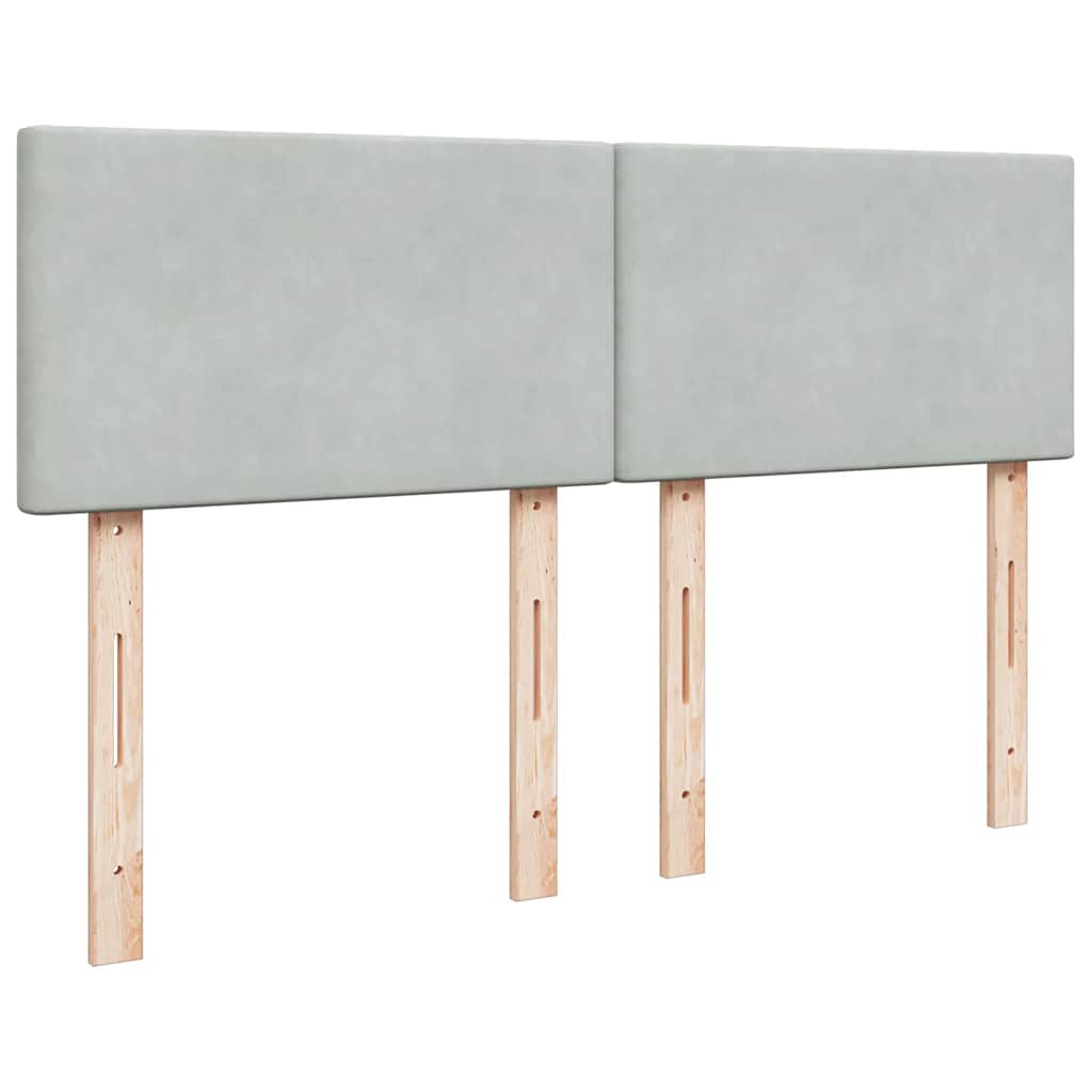 Giroletto a Molle con Materasso Grigio Chiaro 160x200cm Velluto - homemem39