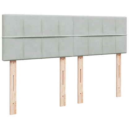 Giroletto a Molle con Materasso Grigio Chiaro 160x200cm Velluto