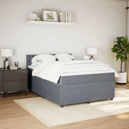 Giroletto a Molle con Materasso Grigio Scuro 160x200 cm Velluto | homemem39