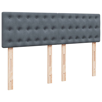 Giroletto a Molle con Materasso Grigio Scuro 160x200 cm Velluto | homemem39