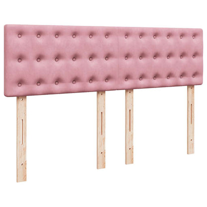 Giroletto a Molle con Materasso Rosa 160x200 cm in Velluto
