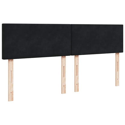 Giroletto a Molle con Materasso Nero 180x200 cm in Velluto
