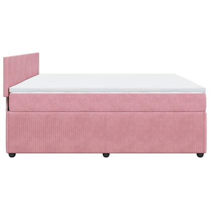 Giroletto a Molle con Materasso Rosa 180x200 cm in Velluto | homemem39