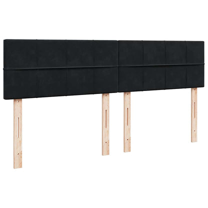 Giroletto a Molle con Materasso Nero 180x200 cm in Velluto