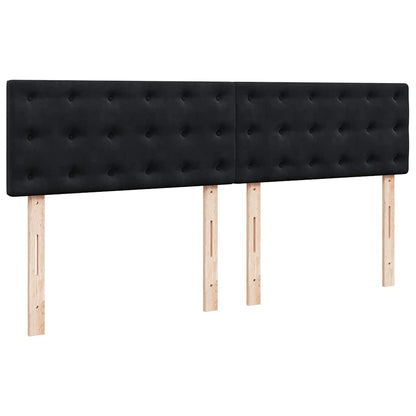 Giroletto a Molle con Materasso Nero 180x200 cm in Velluto