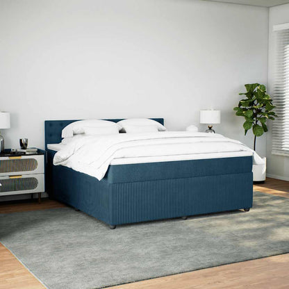 Giroletto a Molle con Materasso Blu 180x200 cm in Velluto | homemem39