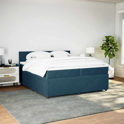 Giroletto a Molle con Materasso Blu 200x200 cm in Velluto | homemem39