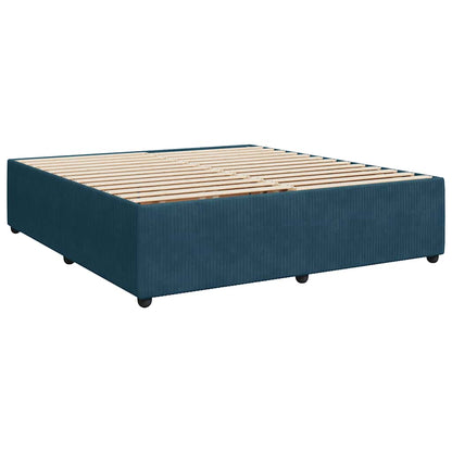 Giroletto a Molle con Materasso Blu 200x200 cm in Velluto