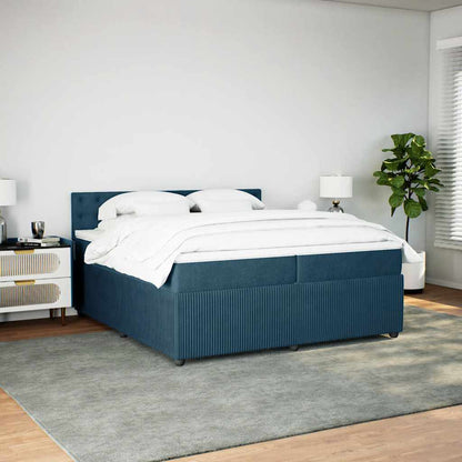 Giroletto a Molle con Materasso Blu 200x200 cm in Velluto | homemem39