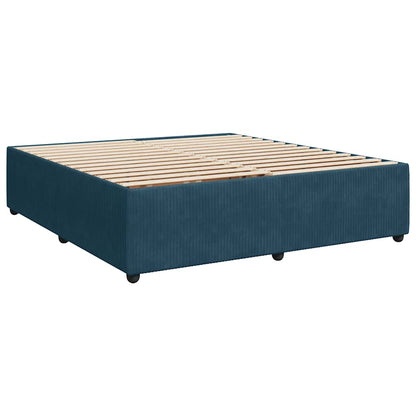 Giroletto a Molle con Materasso Blu 200x200 cm in Velluto
