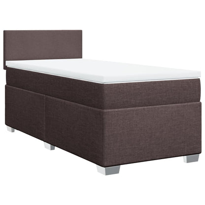 Giroletto a Molle con Materasso Marrone Scuro 80x200 cm Tessuto | homemem39