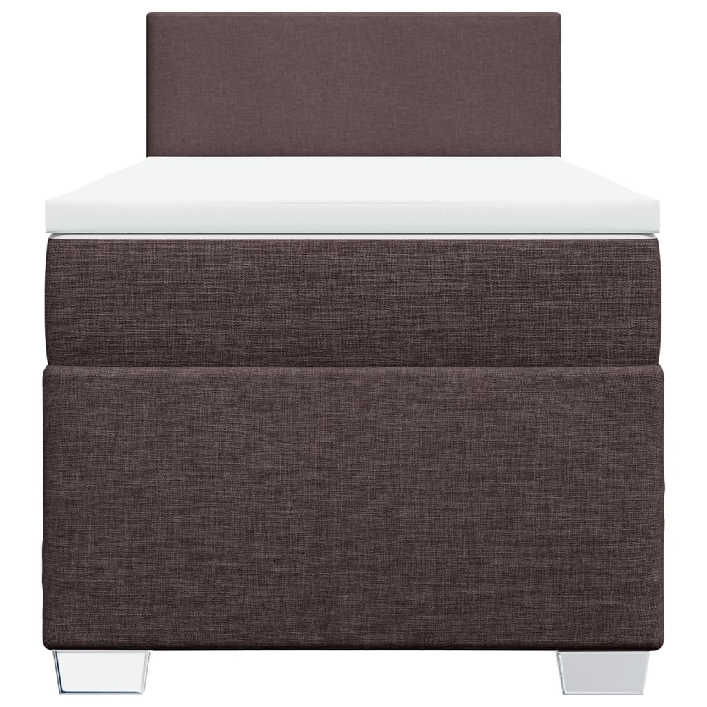 Giroletto a Molle con Materasso Marrone Scuro 80x200 cm Tessuto | homemem39