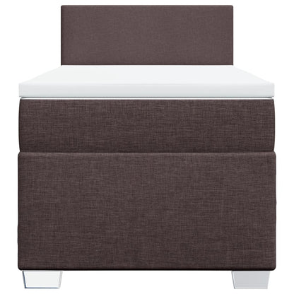 Giroletto a Molle con Materasso Marrone Scuro 80x200 cm Tessuto | homemem39