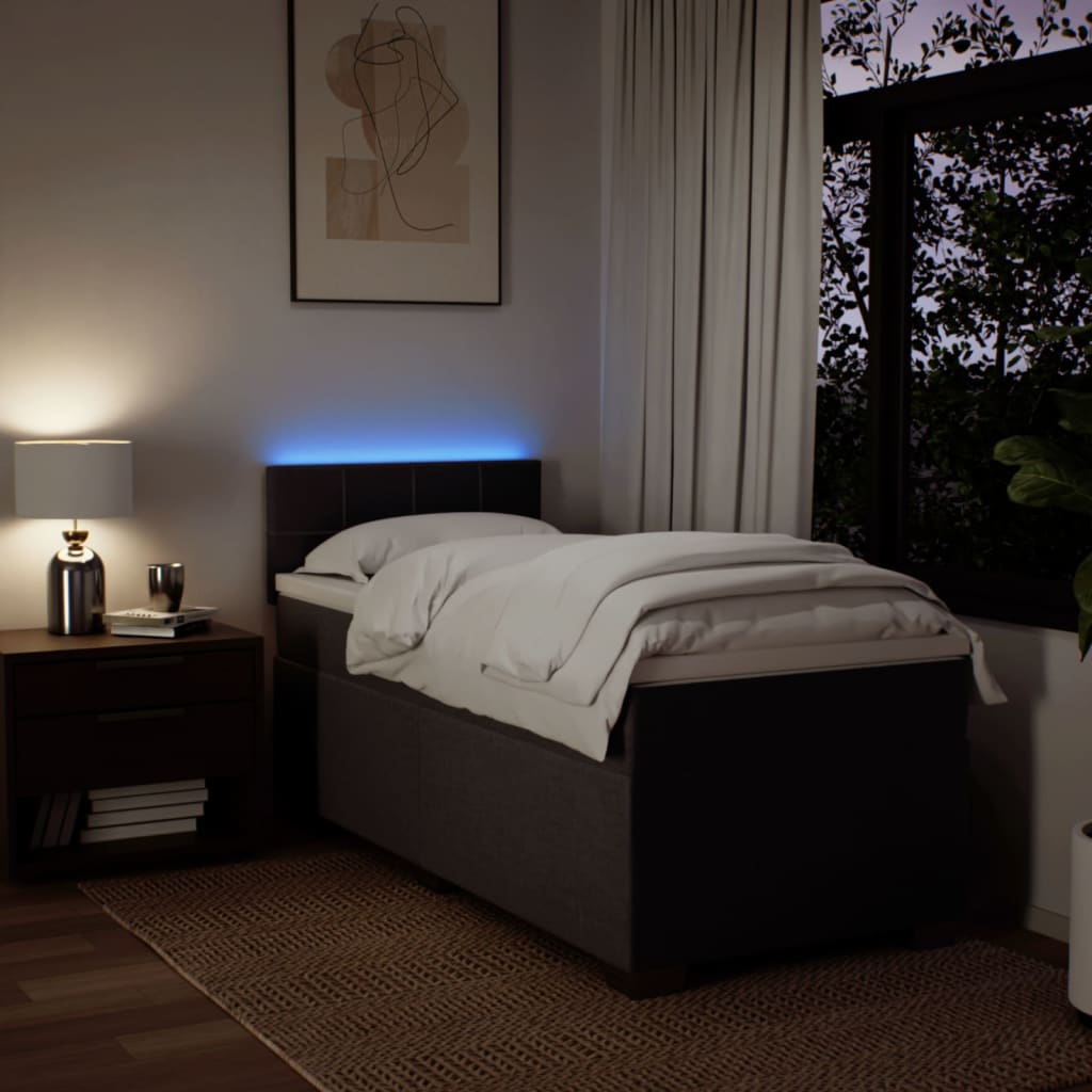 Giroletto a Molle con Materasso Marrone Scuro 80x200 cm Tessuto