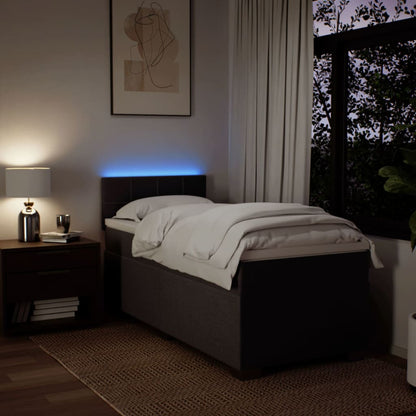 Giroletto a Molle con Materasso Marrone Scuro 80x200 cm Tessuto