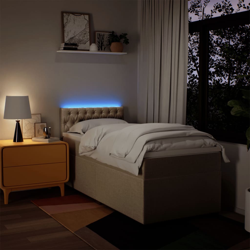 Giroletto a Molle con Materasso Crema 80x200 cm inTessuto - homemem39