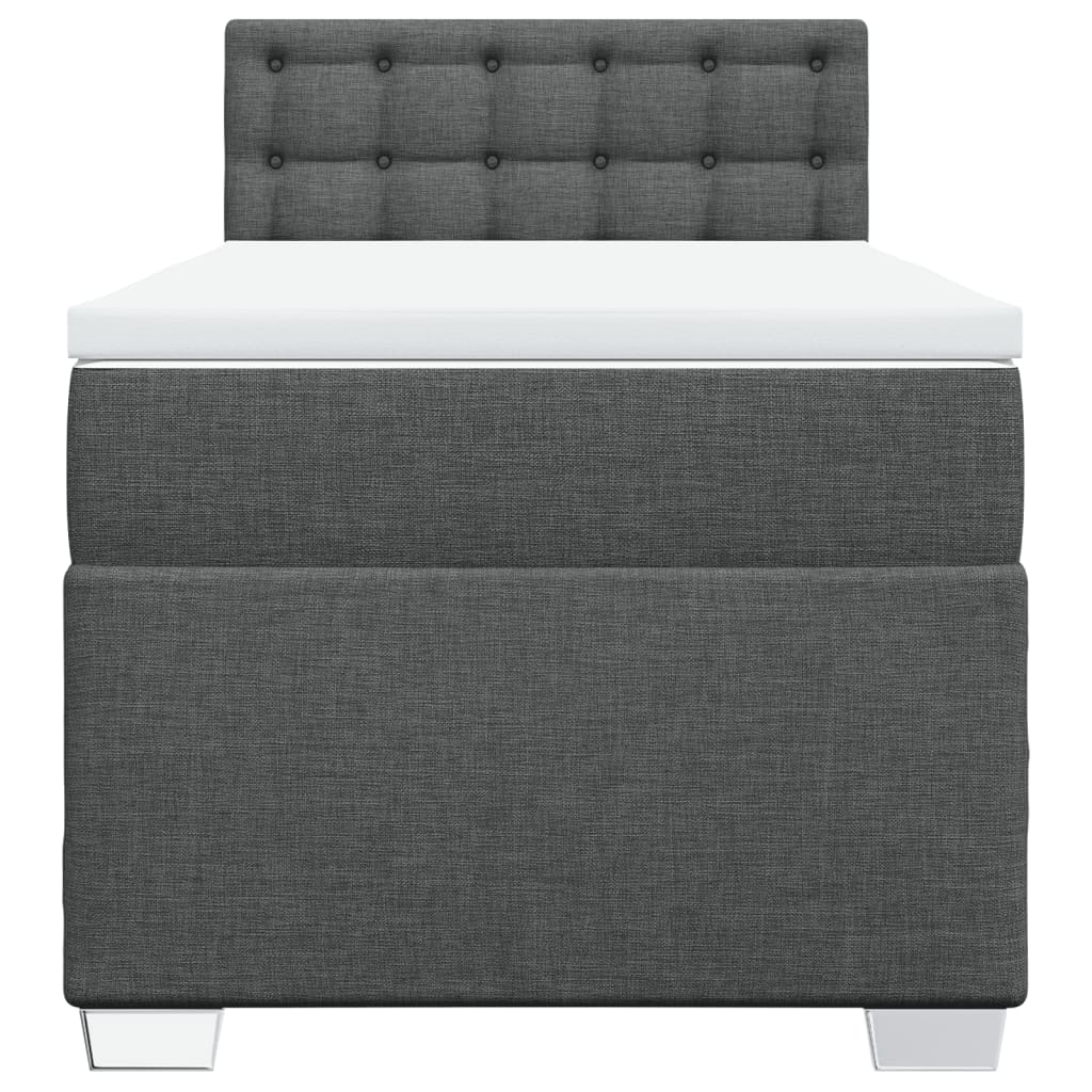 Giroletto a Molle con Materasso Grigio Scuro 80x200 cm Tessuto