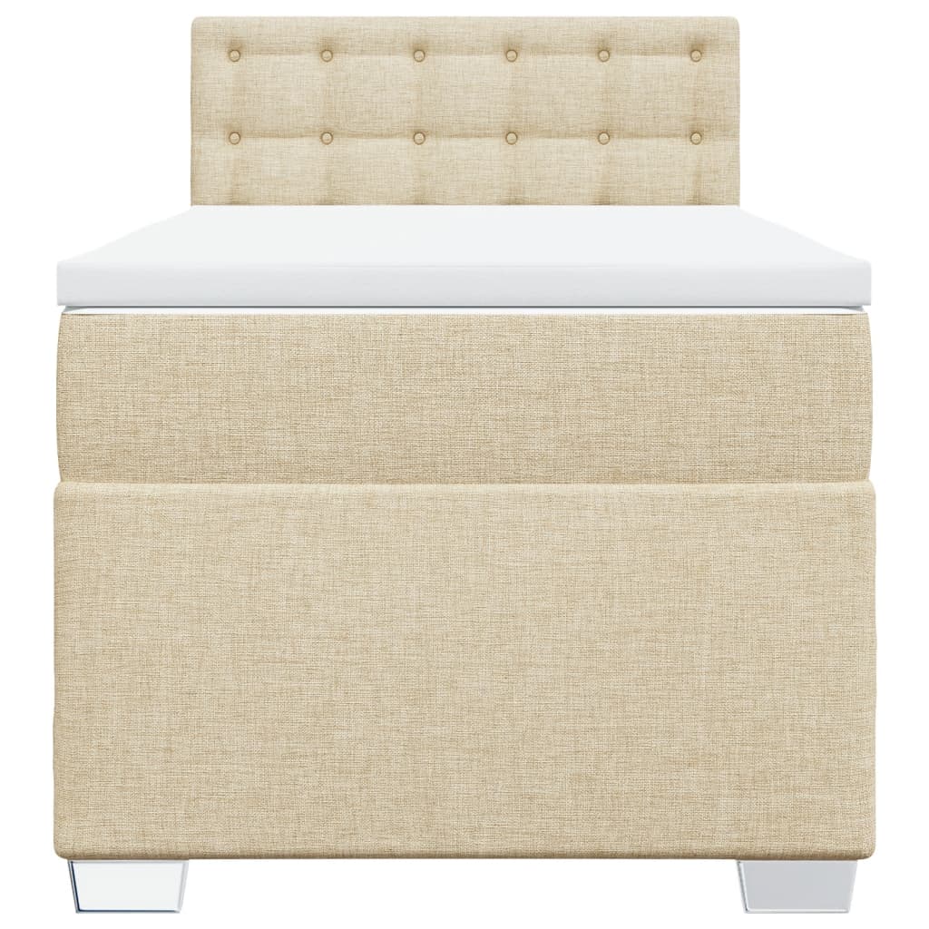 Giroletto a Molle con Materasso Crema 80x200 cm inTessuto - homemem39