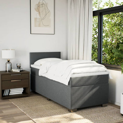 Giroletto a Molle con Materasso Grigio Scuro 90x190 cm Tessuto | homemem39