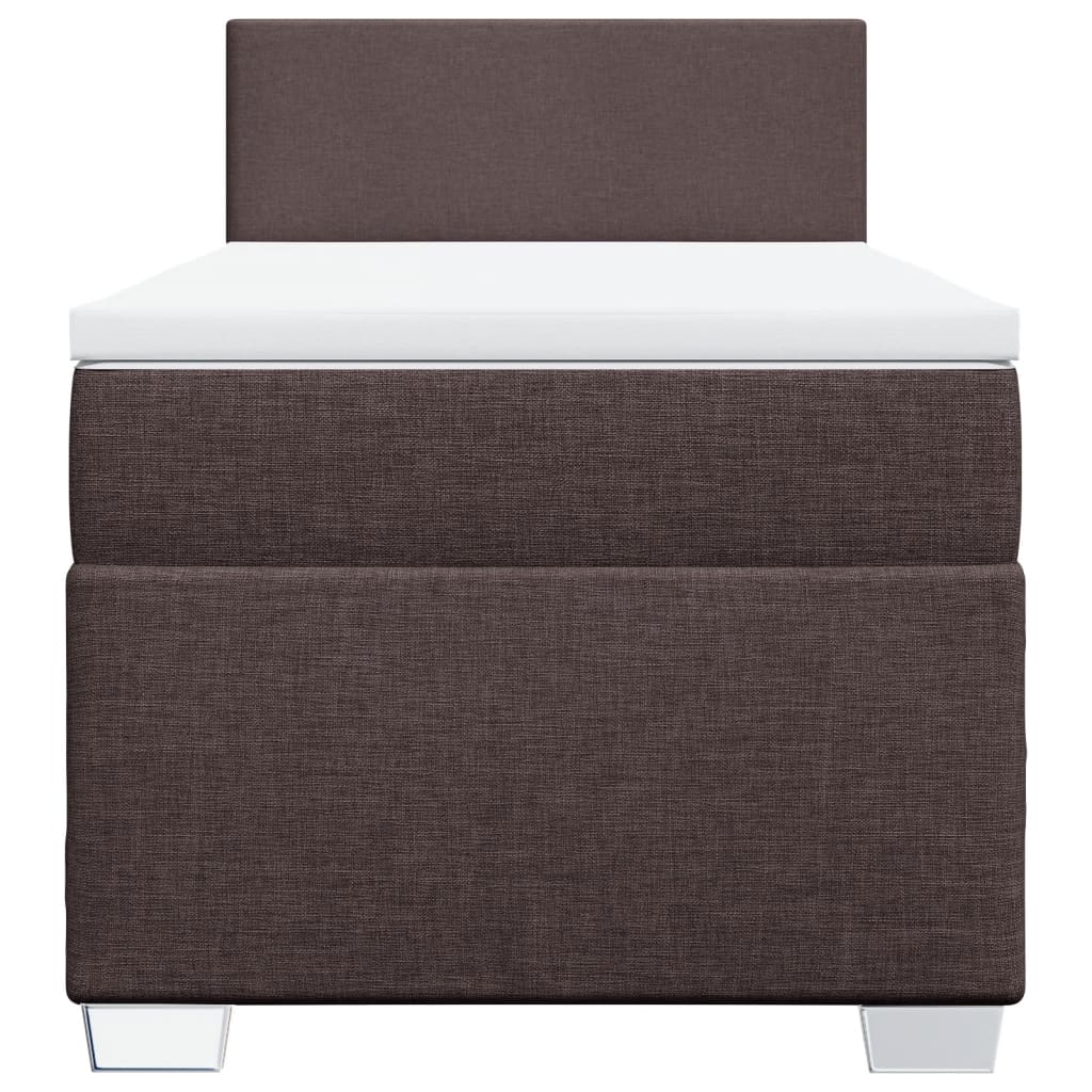 Giroletto a Molle con Materasso Marrone Scuro 90x190cm Tessuto | homemem39