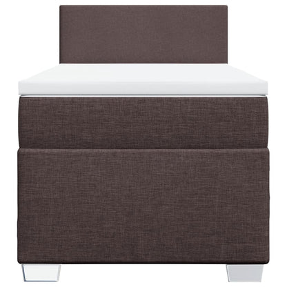 Giroletto a Molle con Materasso Marrone Scuro 90x190cm Tessuto | homemem39