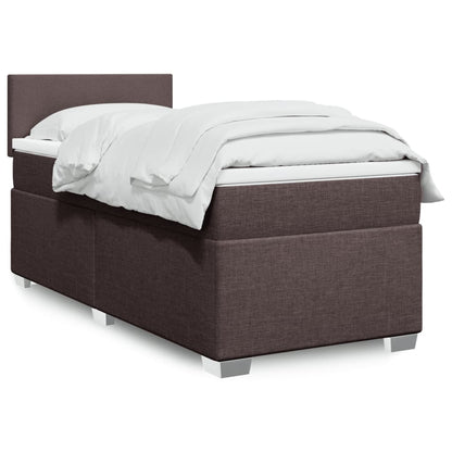 Giroletto a Molle con Materasso Marrone Scuro 90x190cm Tessuto | homemem39