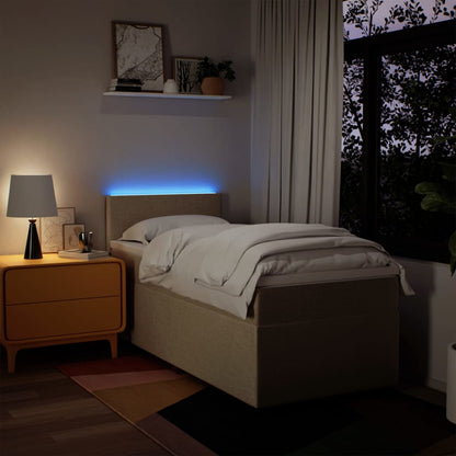 Giroletto a Molle con Materasso Crema 90x190 cm in Tessuto - homemem39