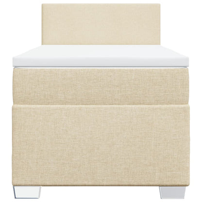 Giroletto a Molle con Materasso Crema 90x190 cm in Tessuto - homemem39