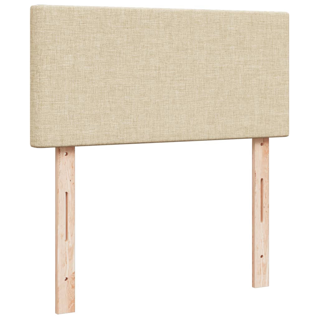 Giroletto a Molle con Materasso Crema 90x190 cm in Tessuto - homemem39