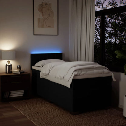 Giroletto a Molle con Materasso Nero 90x190 cm in Tessuto - homemem39