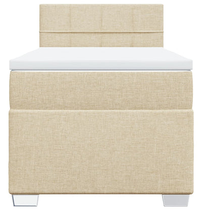 Giroletto a Molle con Materasso Crema 90x190 cm in Tessuto | homemem39