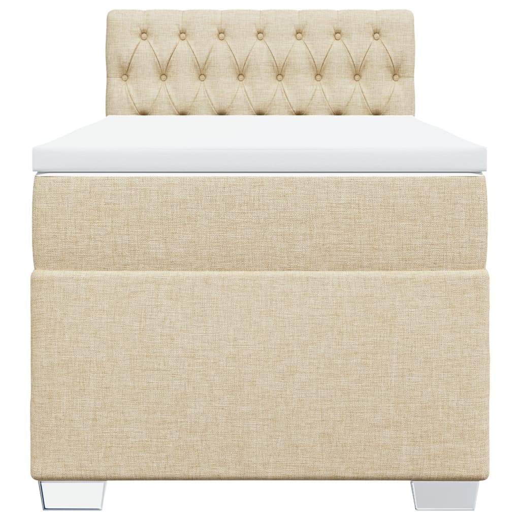 Giroletto a Molle con Materasso Crema 90x190 cm in Tessuto | homemem39