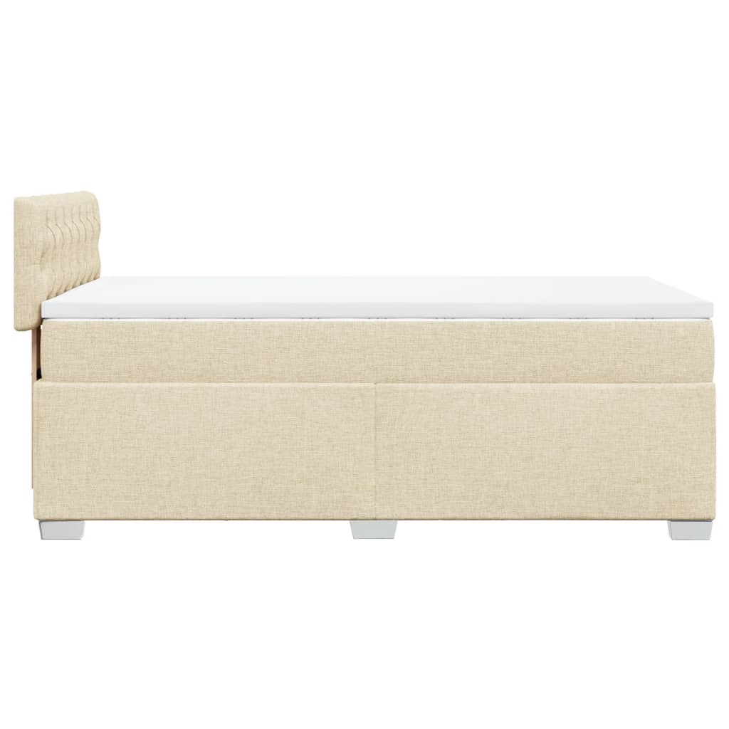 Giroletto a Molle con Materasso Crema 90x190 cm in Tessuto | homemem39
