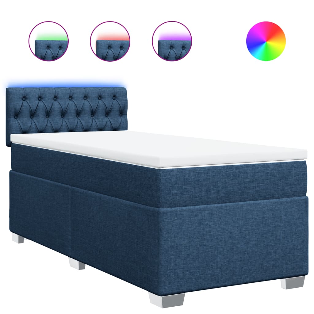 Giroletto a Molle con Materasso Blu 90x190 cm in Tessuto | homemem39
