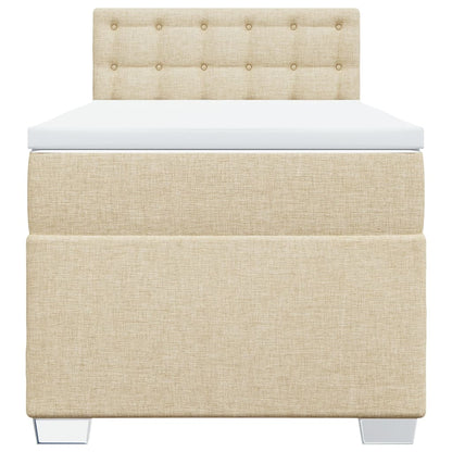 Giroletto a Molle con Materasso Crema 90x190 cm in Tessuto - homemem39