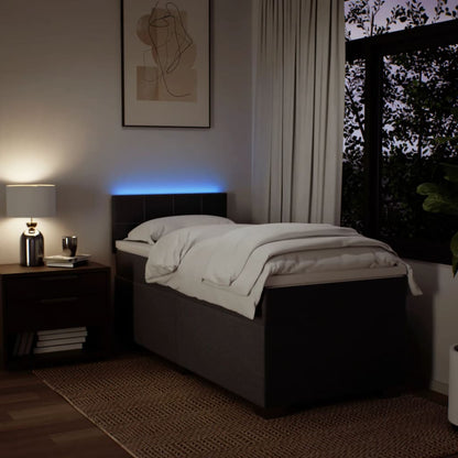 Giroletto a Molle con Materasso Marrone Scuro 90x200 cm Tessuto - homemem39