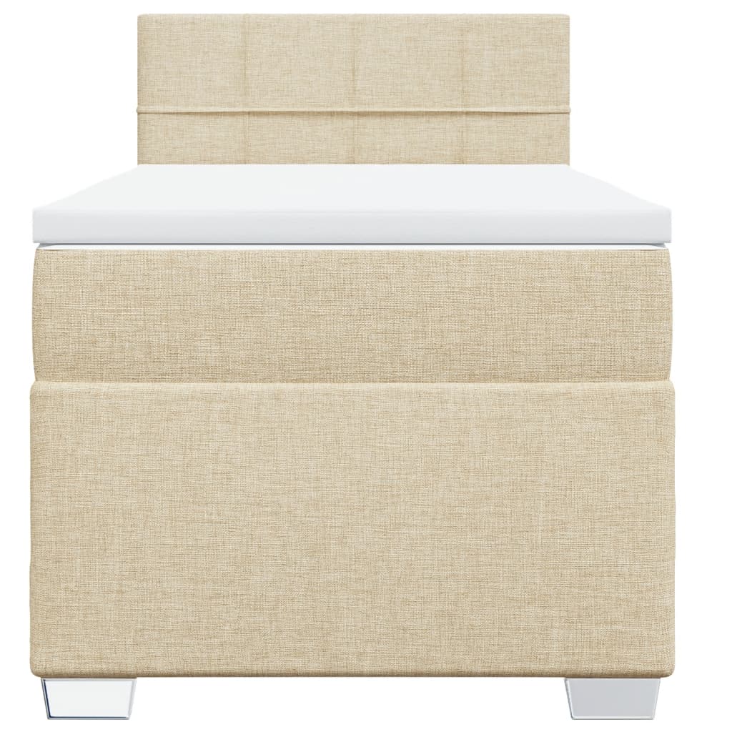 Giroletto a Molle con Materasso Crema 90x200 cm inTessuto | homemem39