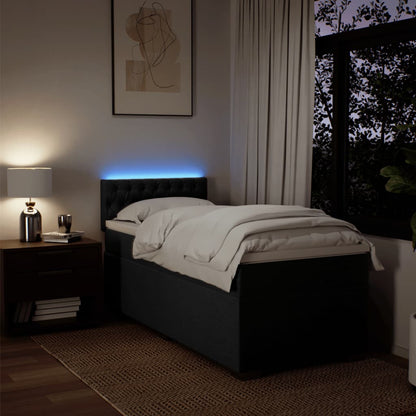 Giroletto a Molle con Materasso Nero 90x200 cm in Tessuto - homemem39