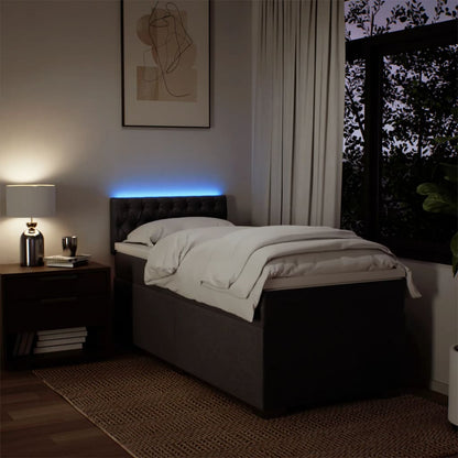 Giroletto a Molle con Materasso Marrone Scuro 90x200 cm Tessuto - homemem39