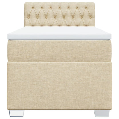 Giroletto a Molle con Materasso Crema 90x200 cm inTessuto | homemem39
